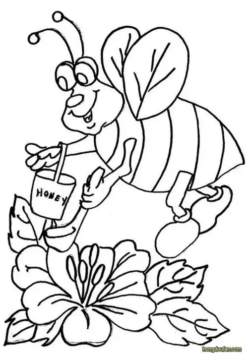 花丛中的蜜蜂采花蜜要如何画卡通蜜蜂简笔画大全
