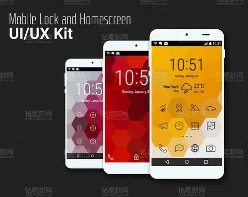 时尚手机页面设计矢量素材