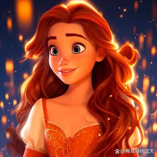 disney迪士尼风可爱卡通长发女孩头像