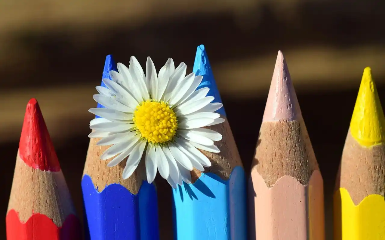好看的彩色铅笔图片桌面壁纸