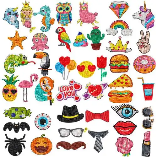 新卡通儿童满钻钻石画随意贴 diy手工制作随心贴贴画独角兽冰箱贴