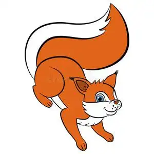 松鼠的孩子卡通野生动物给孩子. 小可爱的松鼠站着.照片