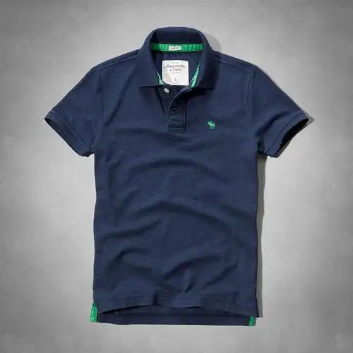 abercrombie&fitch 短袖 2017新款 牛仔蓝色男生休闲翻