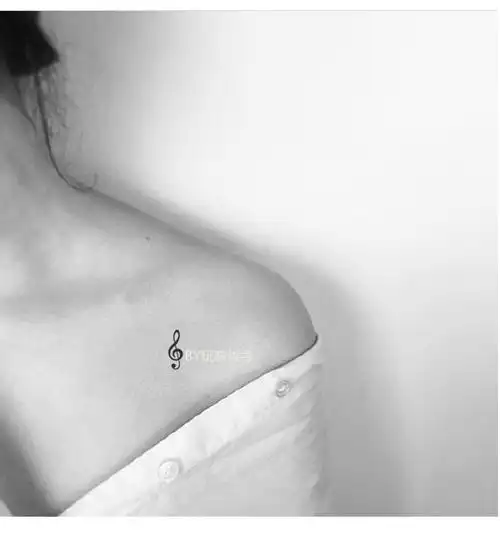 玩味音乐符号纹身贴ins持久防水女网性感耳后单曲循环刺青一次性