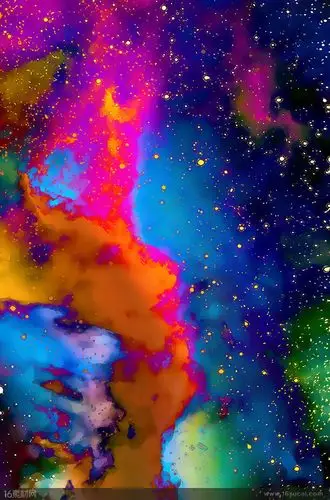 油漆喷溅炫彩星空高清图片