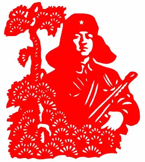 一套4张t030雷锋名人肖像镂空英雄人物剪纸爱国精神喜字