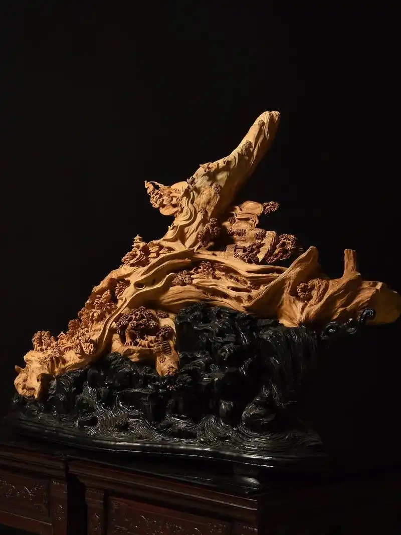 沉香摆件木雕工艺品摆件家居饰品客厅办公桌书柜摆件沉香山水摆件