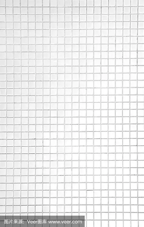 白色马赛克瓷砖抽象的背景和纹理
