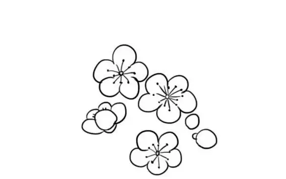 桃花儿童画怎么画 桃花简笔画顺序 - 水彩迷