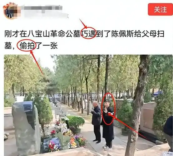 陈佩斯,清明节扫墓被偷拍,儿子阻拦也没用,现场照片到处被乱发
