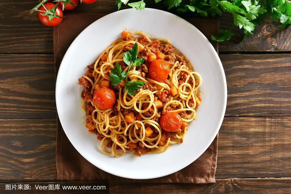 意大利番茄牛肉面,蔬菜,清新,食品,肉酱