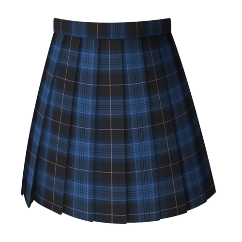 逍遥游原创正版jk制服校供日系蓝格裙女高腰半身短格裙蓝崎高