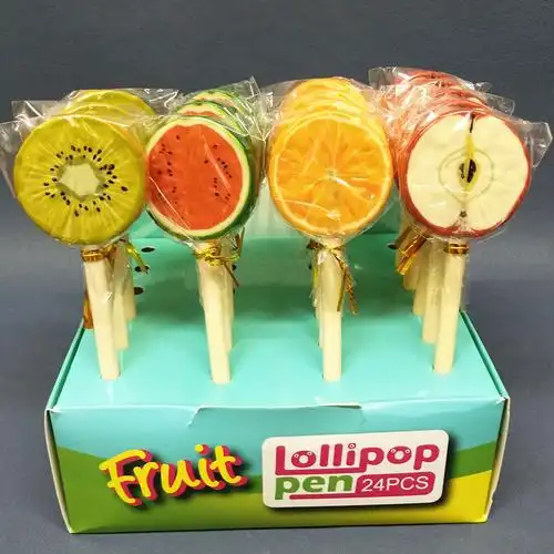 外贸仿真水果切片圆珠笔卡通奇异果西瓜橘子苹果原子笔学生中油笔