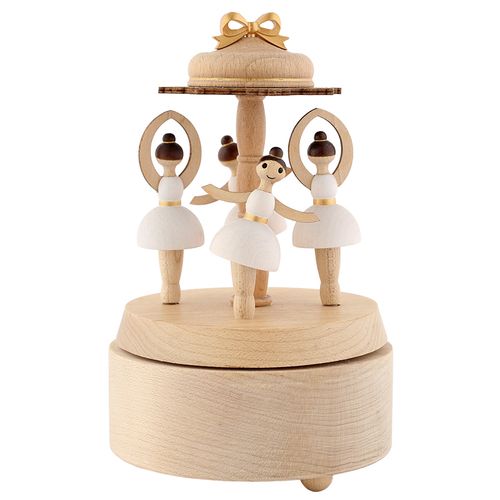 jeancard音乐盒木质八音盒女生芭蕾舞旋转女孩女孩儿儿童音乐盒