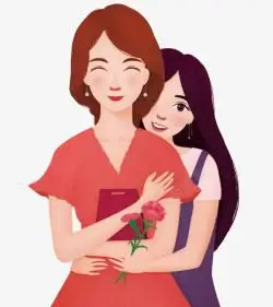 妈妈与女儿手绘母亲节装饰插图妈妈与女儿高清图片