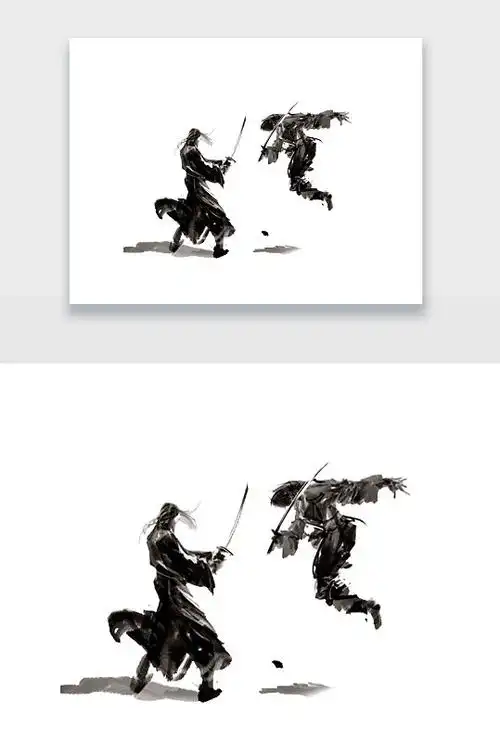 武侠人物对抗打斗png-众图网