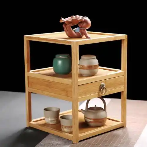 竹制茶柜茶桌客厅展示架摆件架子置物架茶道配件茶道