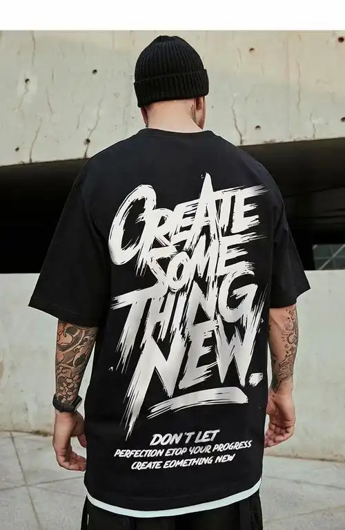 卡柏奇夏季新款潮男潮流ins大码短袖男胖子新款t恤运动舒适透气上衣