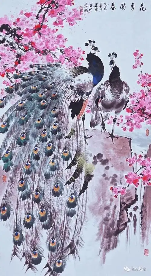 孔雀传神染画屏孙建东的中国画创作