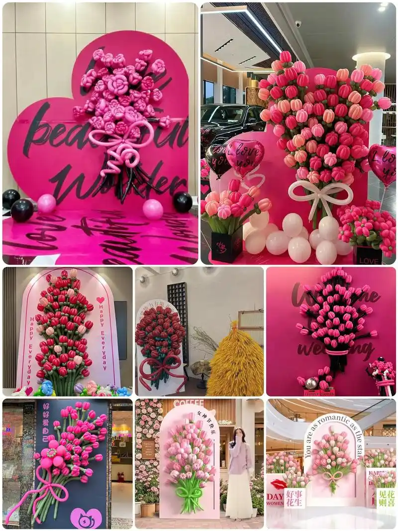 济南三八女神节气球美陈布置