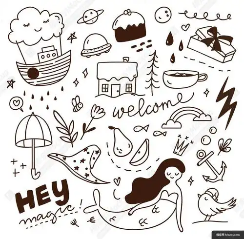 各种各样的可爱涂鸦矢量素材