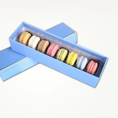 熹君法式马卡龙甜点糕点休闲零食品8枚蓝色礼盒装