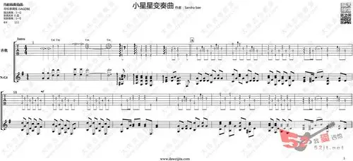 佚名小星星变奏曲吉他谱视频吉他谱