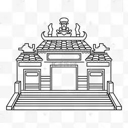 妈祖庙的简笔画