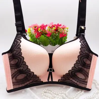 一片式无钢圈聚拢文胸光面无痕五排扣