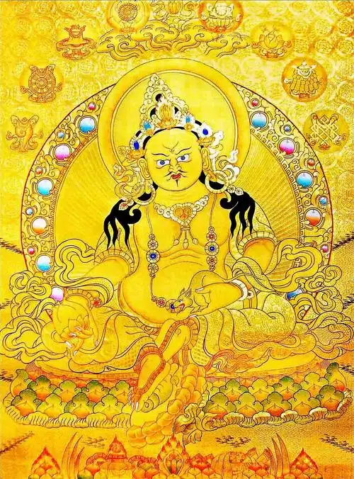 印花藏传财神黄财神佛像佛教包邮套件十字绣绣线十字绣套件