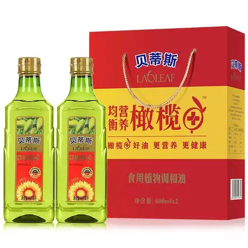 贝蒂斯 葵花橄榄调和油 食用油礼盒 600ml*2 按组销售