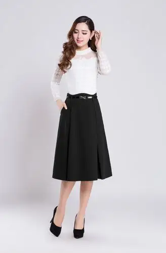 2016春夏新款高腰显瘦a字百褶裙 文艺范中长款打底半身裙