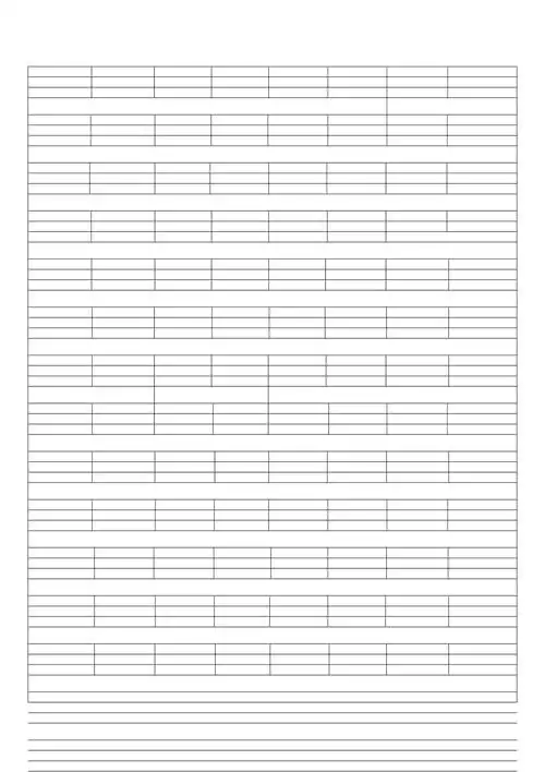 英文四线格a4纸打印word模板