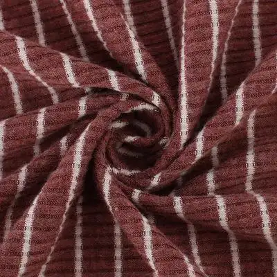 贵创纺织-针织条子21s条纹坑条绒布 棉涤拉架条纹绒布 230g 秋裤打底