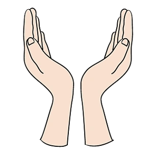 卡通摊开来的双手psd分层