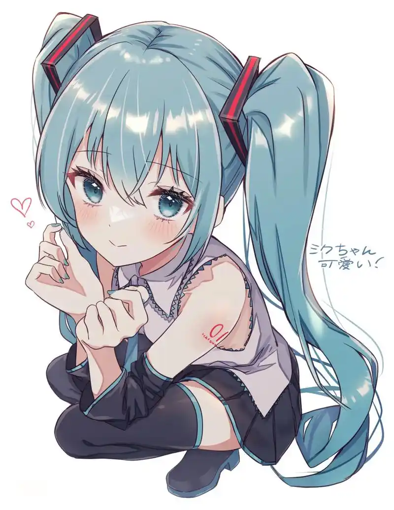 可爱的初音未来(蓝白碗版本) 画师:hasei01#百度秋冬打卡挑战赛# #我