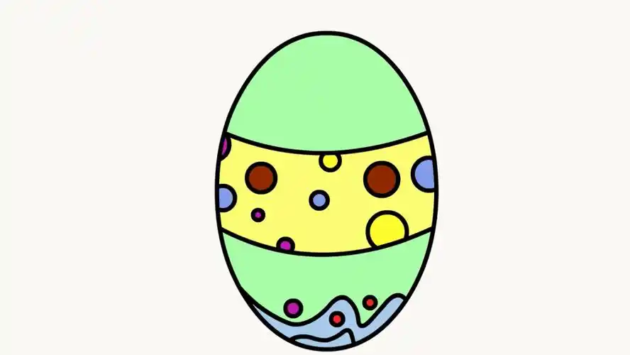 来源:好看视频-儿童简笔画,六个彩蛋画画 服务升级 3条纹彩蛋的画法