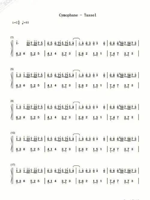 tasselc大调钢琴简谱分享78