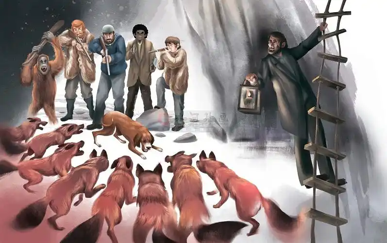 快乐读书吧中小学必读名著彩插绘本神秘岛插画