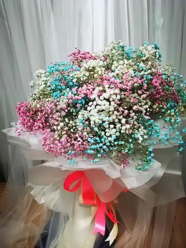 【爱的告白】三色甜蜜满天星花束 七夕推荐 - 小丑鲜花