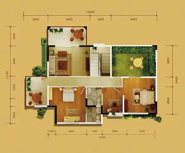 2栋,5栋标准层b2复式户型图