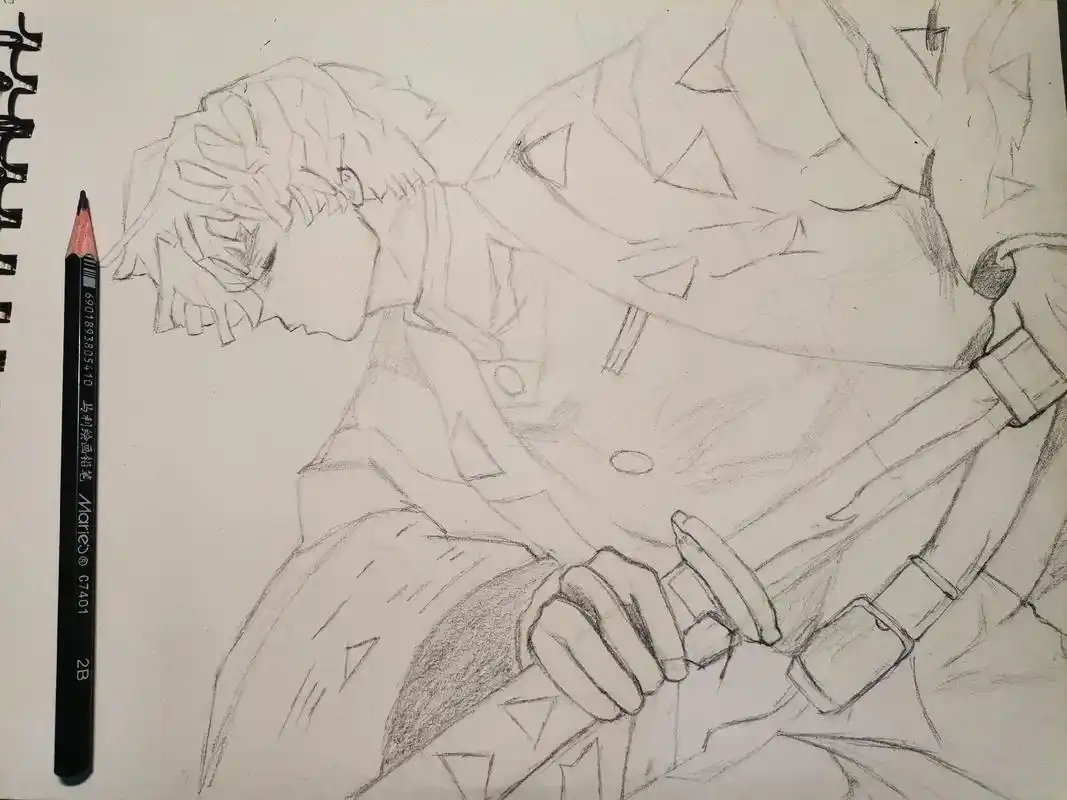 我妻善逸#鬼灭之刃#手绘 #绘画过程  - 抖音