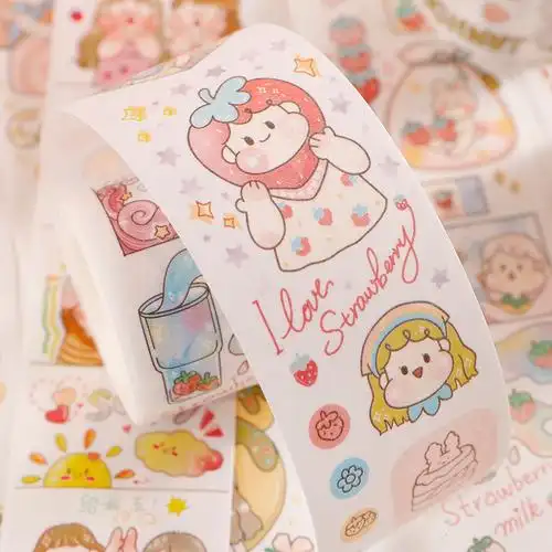 卡通贴纸手帐网红装饰网装饰可爱盐系禾和分装和纸胶带