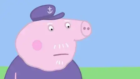 猪爷爷带着佩奇和乔治参观自己的菜园