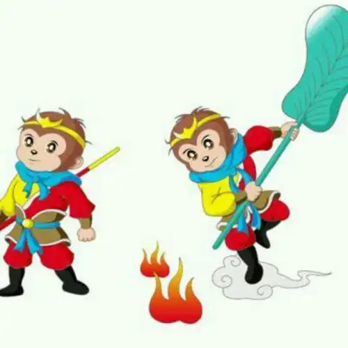 孙悟空三借芭蕉扇简笔画卡通