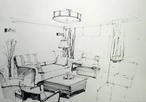 房间小场景素描简笔画