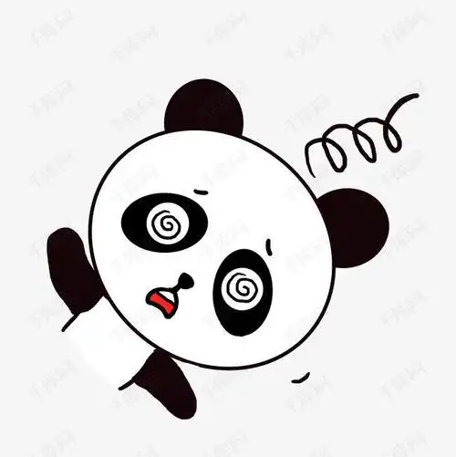 q版可爱卡通歪头小动物表情包小熊猫眩晕