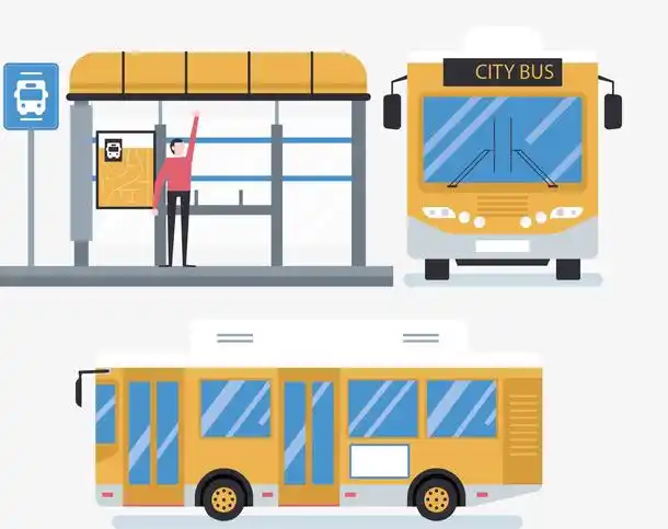 站台招手等公交的人