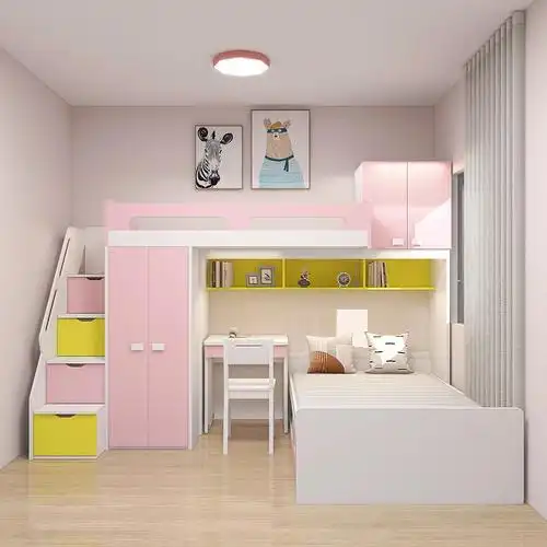 现在的上下床只要稍微改一下颜色就让人看着很喜欢,于是忍不住设计了