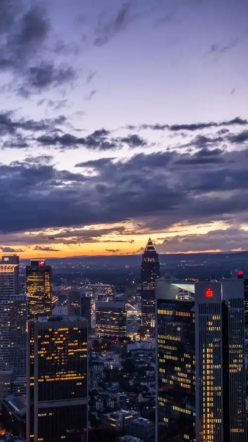 高楼林立的繁华城市风景图片手机壁纸